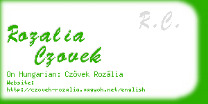 rozalia czovek business card